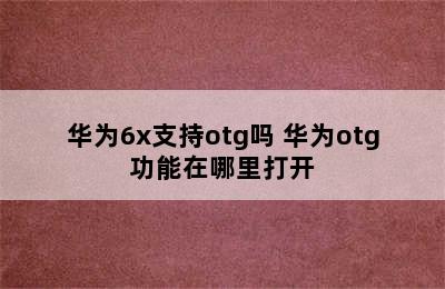 华为6x支持otg吗 华为otg功能在哪里打开